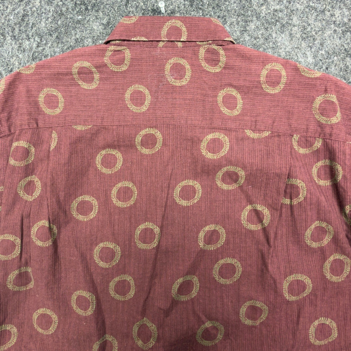 Geoffrey Beene Y2K Circle Print Shirt Mens M Burgundy Cotton NWT New - take2supply