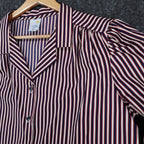 Sunny Shores Blouse Womens 18 Vintage 80s Red White Blue Striped Puff Shoulder - take2supply