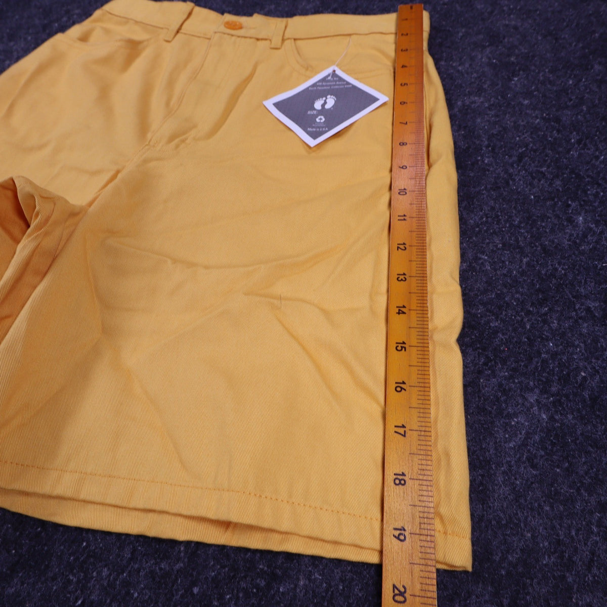 Hang Ten Vintage Shorts Womens 11/12 Yellow Cotton High Rise Made in USA NWT - take2supply