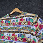Jordan Top Womens Small Vintage 90s Novelty Print Leopard Chain Link SS NWT - take2supply