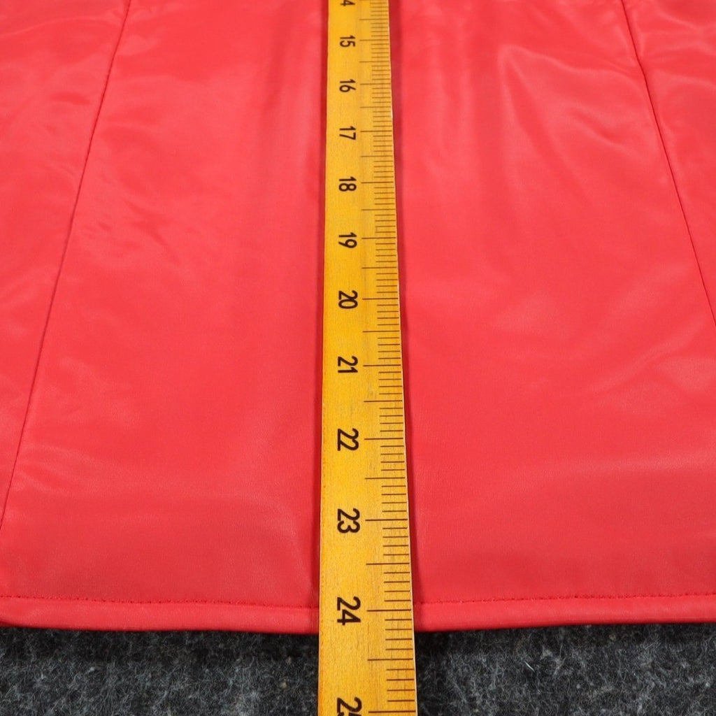 Selene Sport Puffer Vest Mens Medium Vintage 90s Red Fleece Lined Vinyl C1096 - take2supply