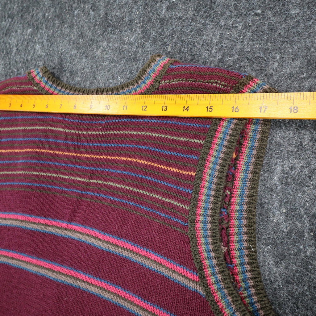 Donnkenny Classics Sweater Vest Womens M Vintage 90s Burgundy Beaded Knit Vest - take2supply