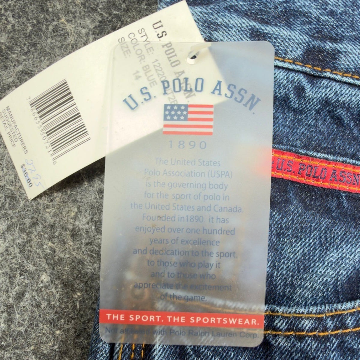 U.S. Polo Assn Carpenter Jeans Boys 14 Blue Cotton Easy Fit Utility NWT - take2supply
