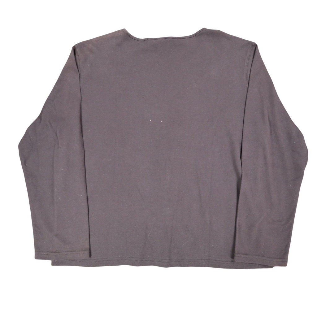 Peanut Butter & Jelly Women XL Brown Cotton Christmas Sleigh Long Sleeve Top - take2supply