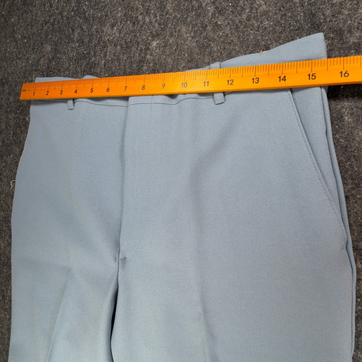 Dee Cee 70s Dress Pants Mens 31x32 Light Blue Stretch Polyester Vintage NEW - take2supply
