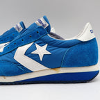Converse Road Star Boys Size 4 Vintage 80s Blue Suede Nylon Sneakers 28694 NOS - take2supply