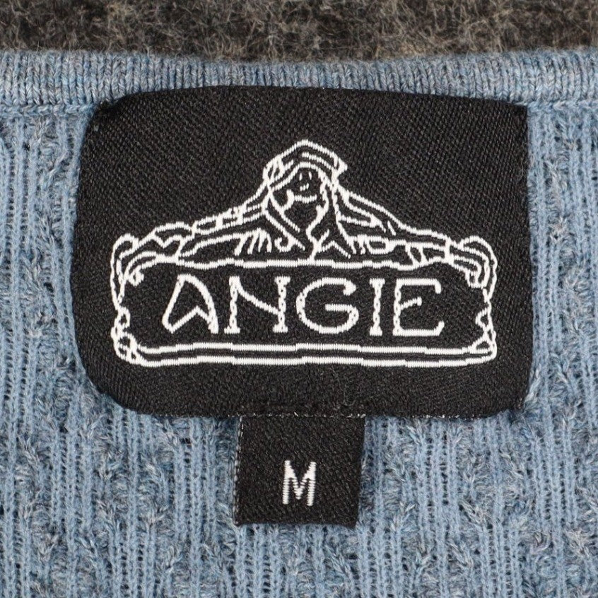 Angie Dress Womens Size M Blue Smocked Knit Bell Sleeve Mini Boho Y2K X4325 - take2supply