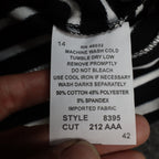 Links Womens S Black White Striped Full Zip Knit Jacket Stretch NWT - take2supply