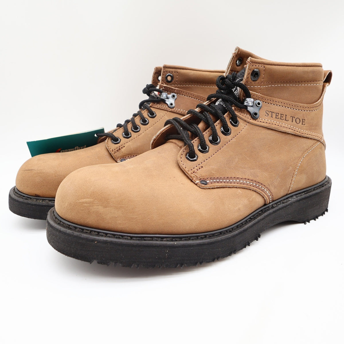 Carolina 139 Steel Toe Work Boots Mens 11 D Brown Leather USA New Vintage 90s - take2supply