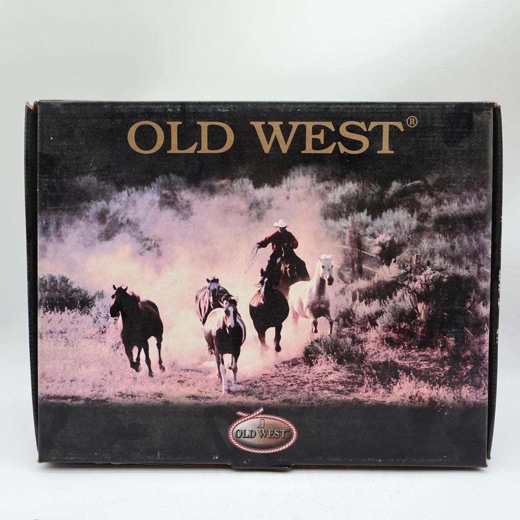 Old West 1606 Western Cowboy Boots Kids Size 1.5 Brown Black Leather NWT - take2supply