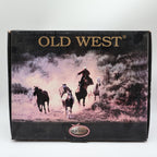 Old West 1606 Western Cowboy Boots Kids Size 1.5 Brown Black Leather NWT - take2supply