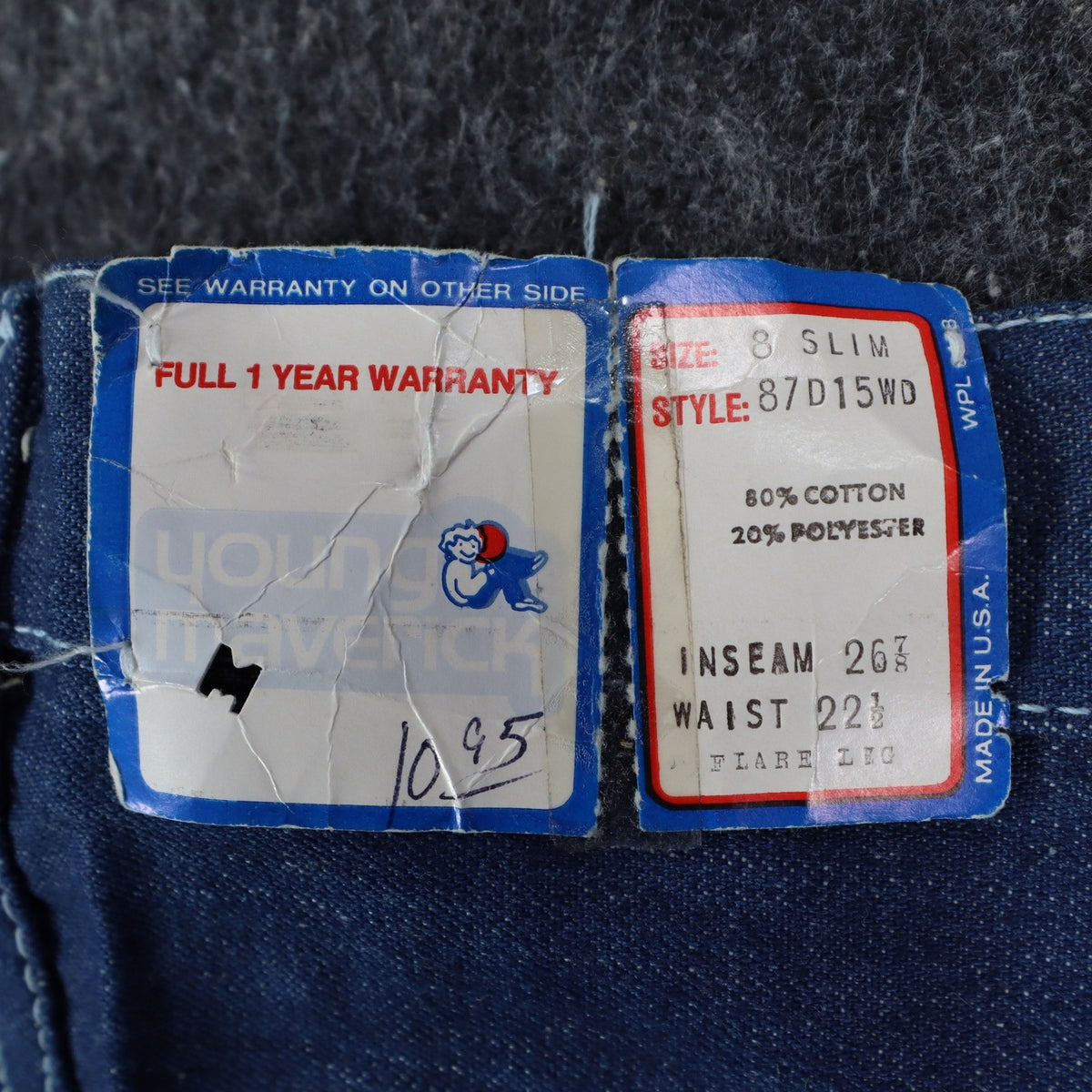 Vintage Young Maverick Boys Jeans 8 Slim Blue Flare Leg USA NWT - take2supply