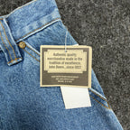 John Deere Y2K Carpenter Shorts Kids 12 Blue Denim NWT Stone Wash Workwear Denim - take2supply