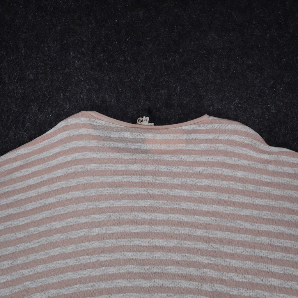 Hem & Thread Top Womens M/L Pink White Striped Oversized Knit Dolman Sleeve Tee - take2supply