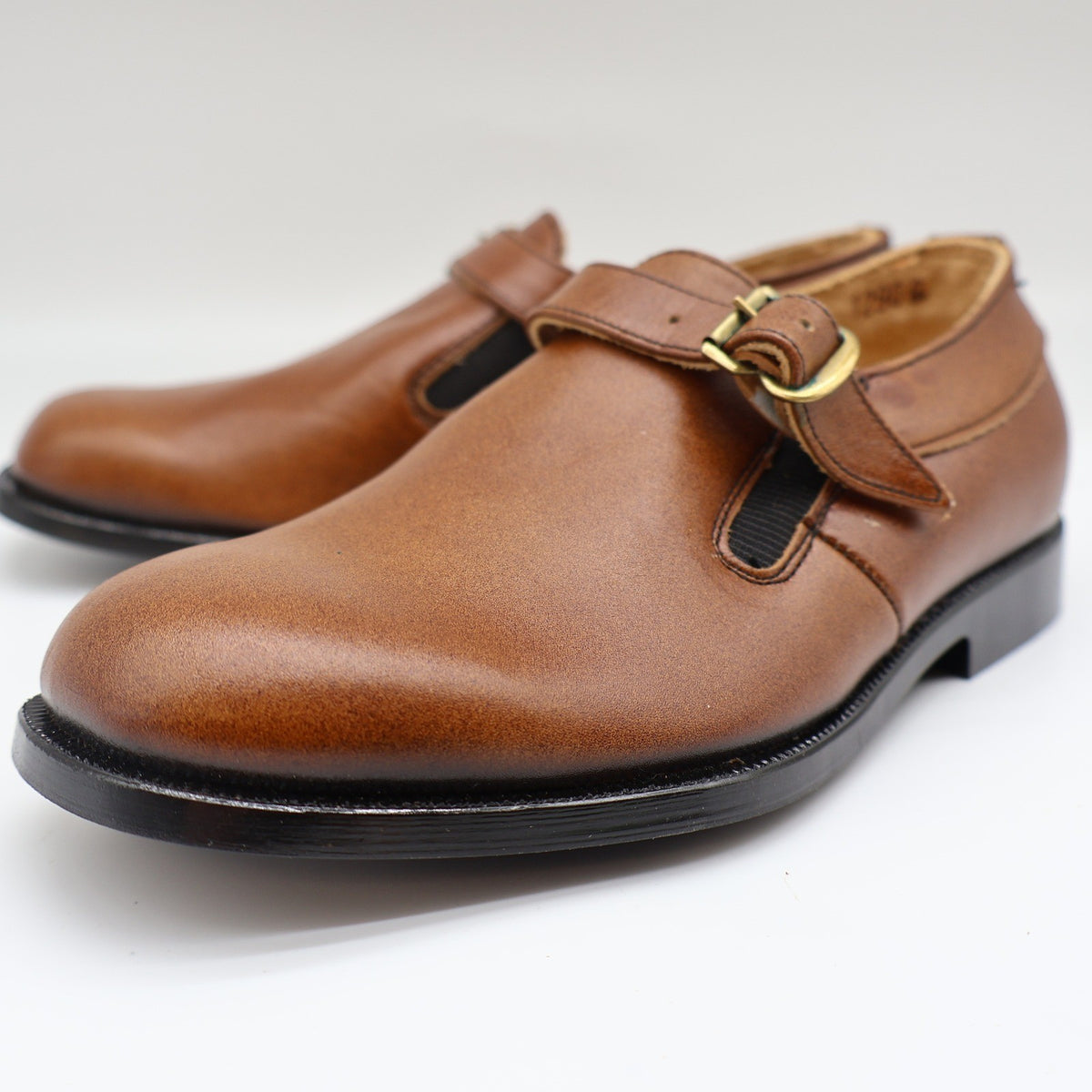 Young Explorers Lyons Monk Strap Shoes Boys 12.5 Vintage Deadstock Brown Leather - take2supply
