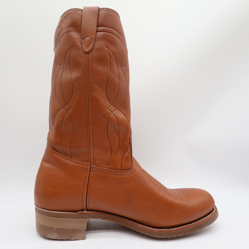 Walker Vintage Western Boots Mens 11 Brown Leather Deadstock NIB USA Made - take2supply