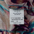 Xtrovert Blouse Womens 8 Vintage 90s Teal Floral Faux Vest Rayon Short Sleeve - take2supply