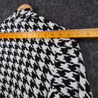 Lanalee Cardigan Women Small Black White Houndstooth Open Front Made in Canada - take2supply