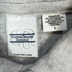 Vintage Cotton Deluxe Casuals Polo Shirt Mens L Gray Red Zig Zag Trim Y2K - take2supply
