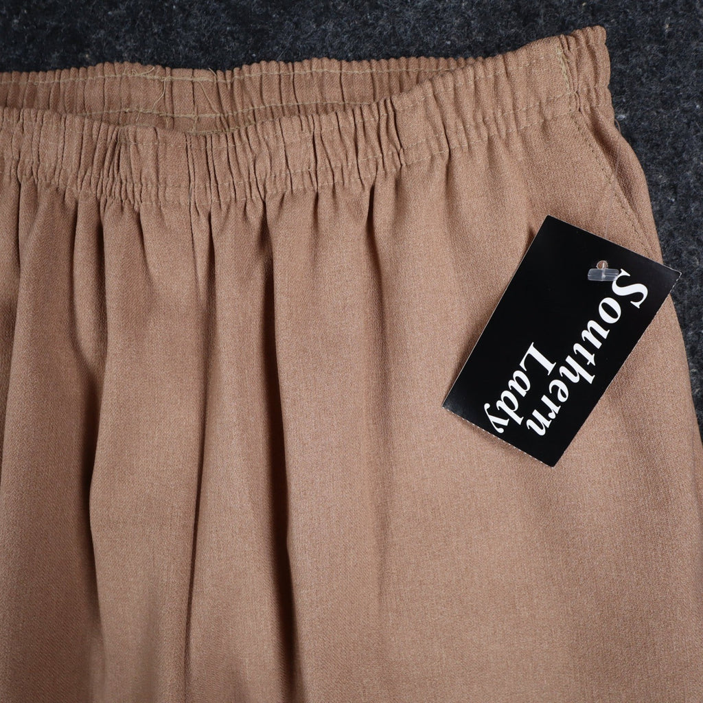 Southern Lady Pants Womens 12 Light Camel Pull On Straight Leg NWT NOS - take2supply