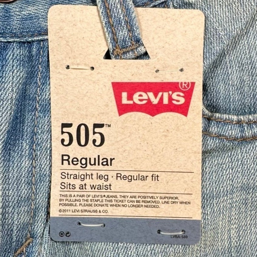 Levi's 505 Regular Fit Jeans Boys Size 8 Reg W24 L22 Light Wash Blue Denim NWT - take2supply