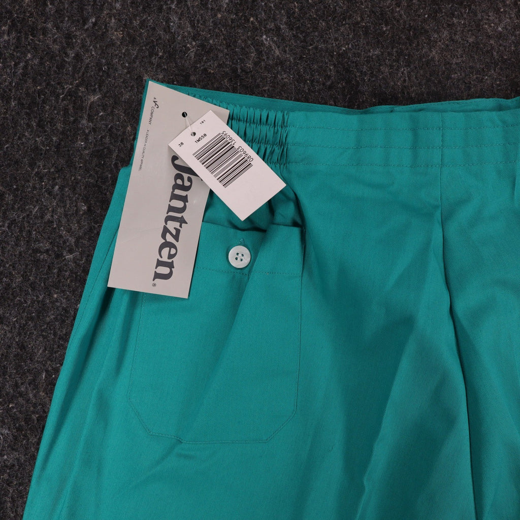 Jantzen Vintage 90s Jade Green Shorts Mens 38 Deadstock NWT Poly Cotton 1M550 - take2supply