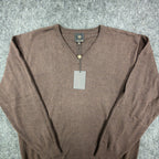 F/X Fusion V-Neck Sweater Mens XL Brown Heather Cotton Blend NWT - take2supply