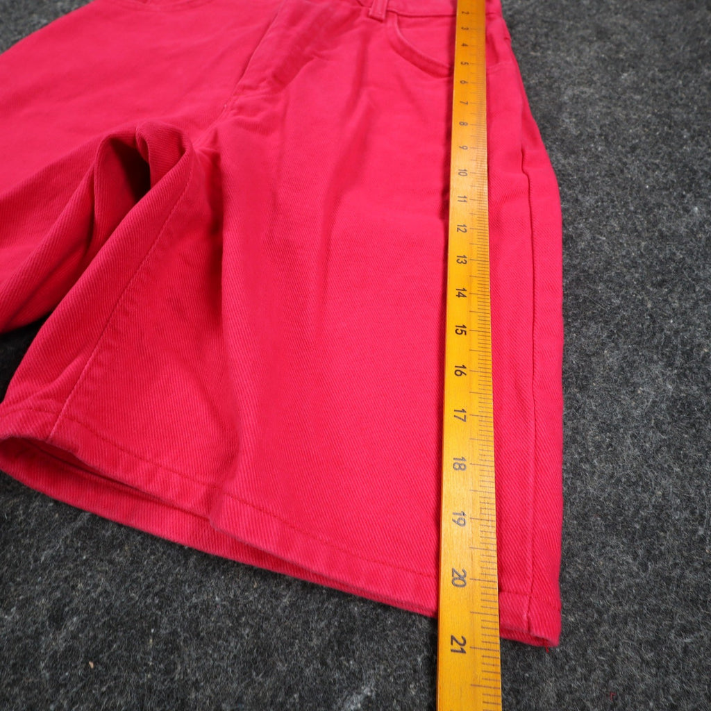 Lee Relaxed Fit Shorts Womens 8 Medium Vintage 90s Poppy Red Cotton Made in USA - take2supply