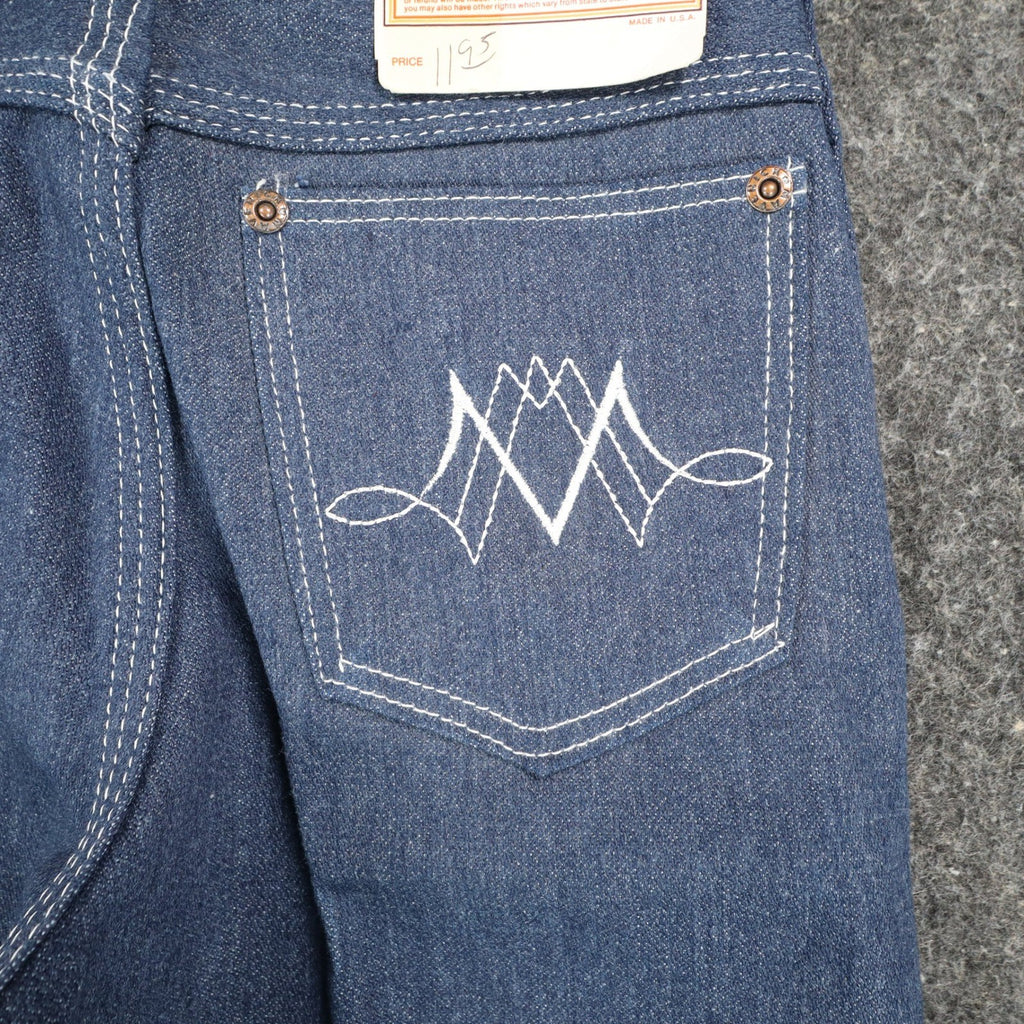 Maverick Jeans Boys 12 Slim 24x27 Vintage 70s Blue Cotton Poly Straight Leg USA - take2supply