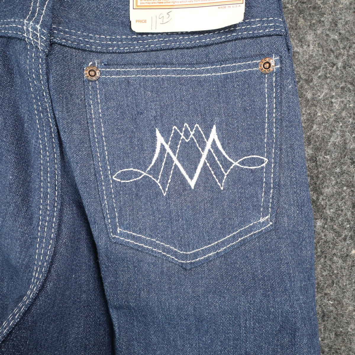 Maverick Jeans Boys 12 Slim 24x27 Vintage 70s Blue Cotton Poly Straight Leg USA - take2supply