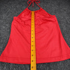 A. Byer Halter Support Tank Womens Medium Y2K Red Stretch Built-in Bra USA NWT - take2supply