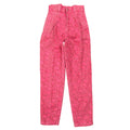 Lee Vintage 80s Floral Pants Girls 12 Magenta Pink Cotton High Waist NWT USA - take2supply