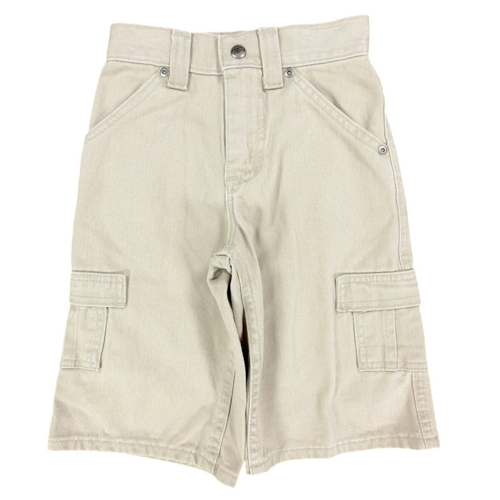 Lee Y2K Pipes Cargo Shorts Boys 7X S Tan Khaki Twill NWT Made in USA - take2supply