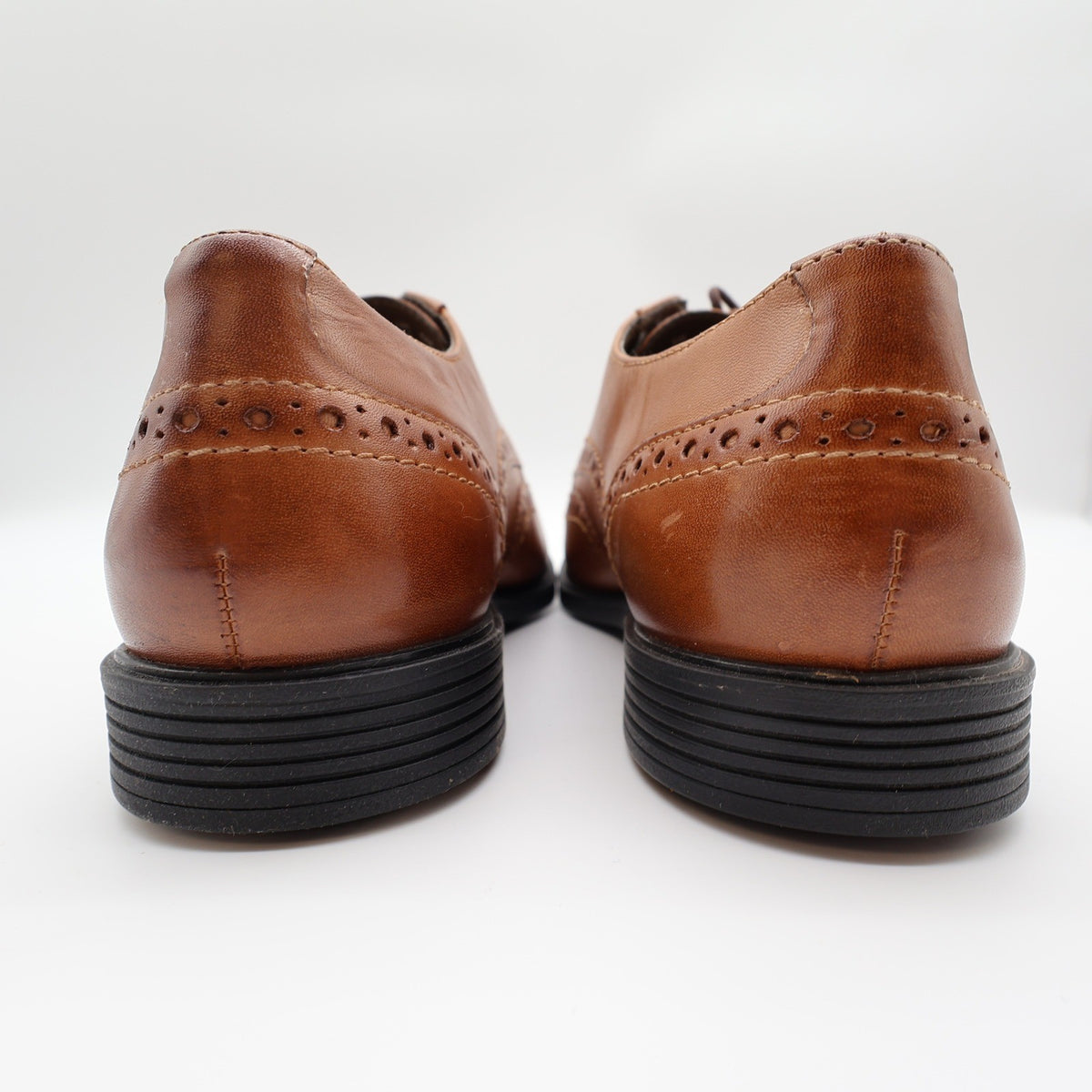 Hush Puppies Shepsky WT Oxford Mens 9.5 Dark Tan Leather Wingtip - take2supply