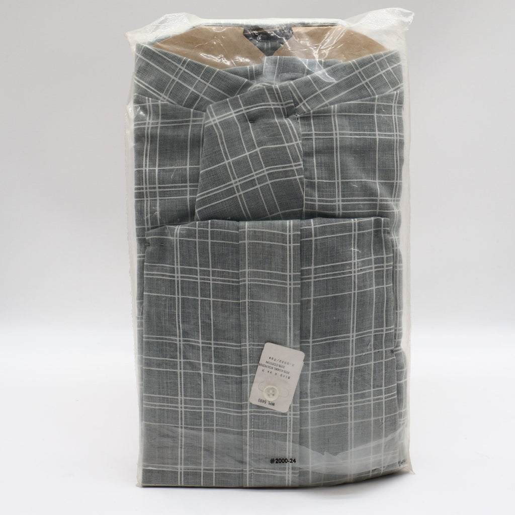 Mr Dee Cee Shirt Boys 10 Gray Green Plaid Long Sleeve Dagger Collar USA NWT - take2supply