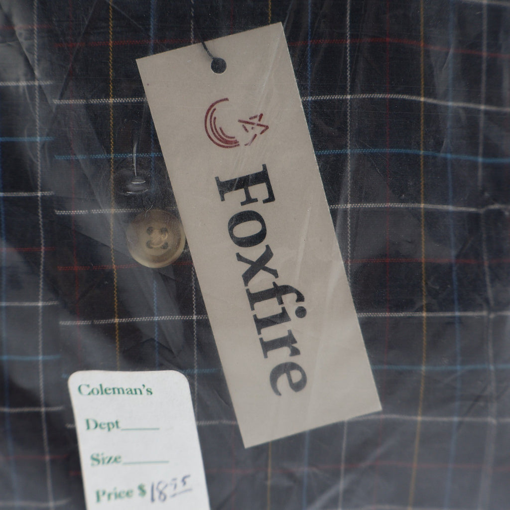 Foxfire Button Down Shirt Mens XL Navy Blue Grid Check Cotton Blend NWT - take2supply