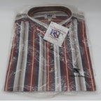 Salmon River Traders Shirt Mens XL NWT Striped Short Sleeve Button Front Red - take2supply