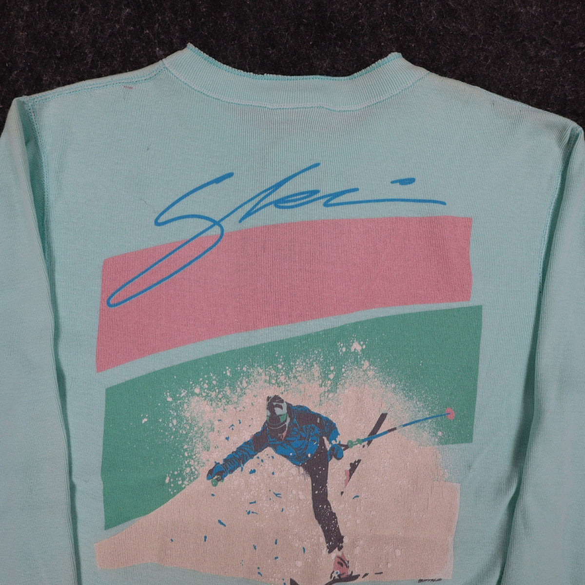 Buffalo Shirts Henley M Mens Aqua Blue Long Sleeve Skier Graphic Waffle Knit NWT - take2supply