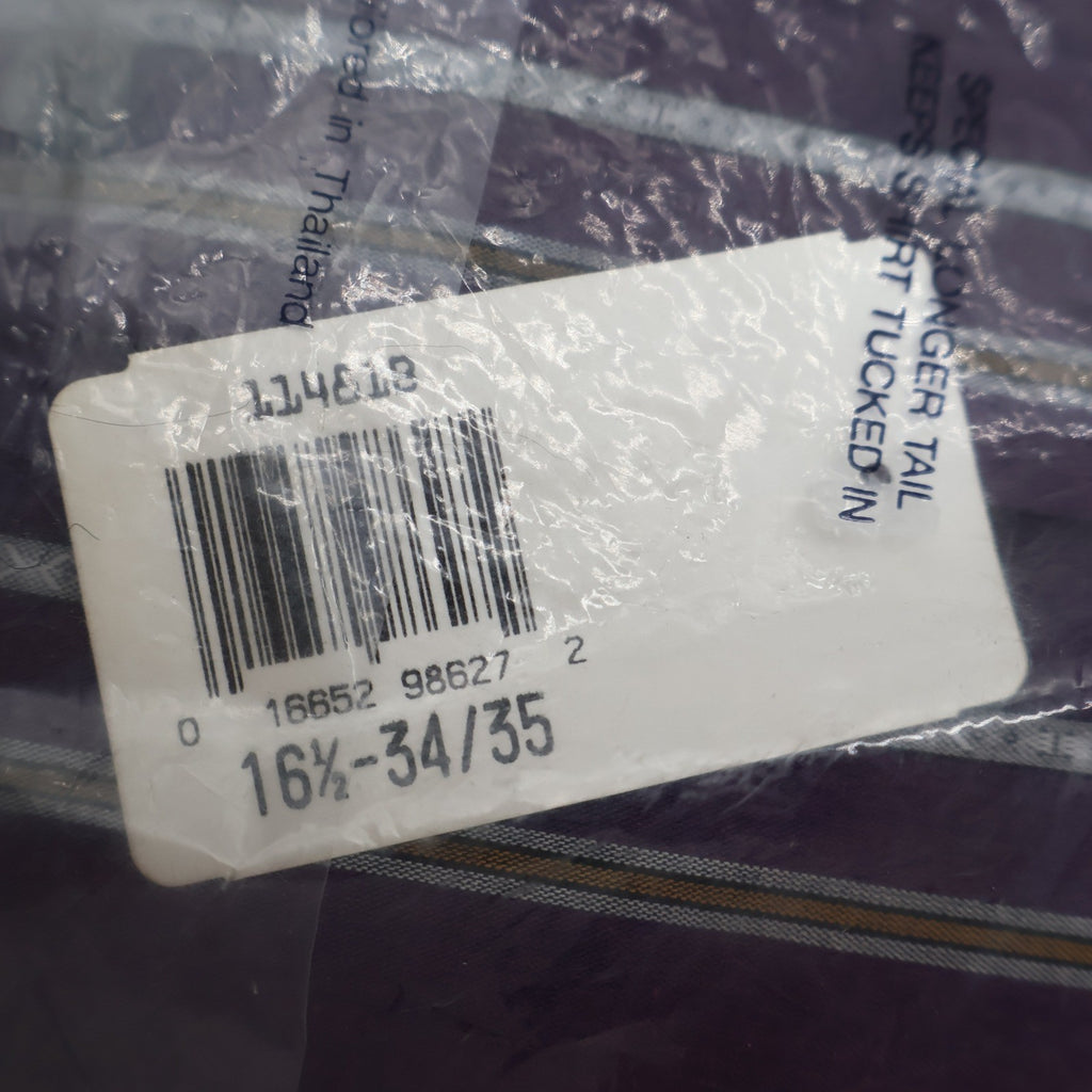 Van Heusen Dress Shirt Mens 16.5 34/35 Vintage Y2K Purple Striped Deadstock NIP - take2supply