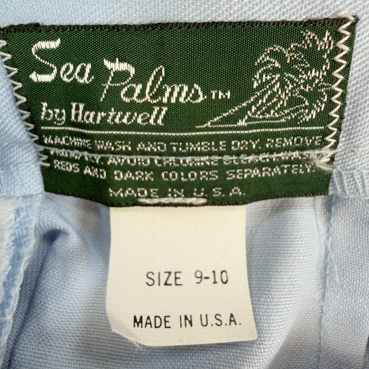 Sea Palms Shorts Womens 9/10 Blue Cotton Blend Pleated High Waist Vintage 80s - take2supply