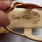 Party Lane Wedge Sandals Toddler Size 10 Vintage Brown Faux Leather Deadstock - take2supply