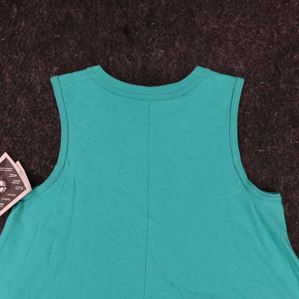 Hang Ten A-Line Tank Dress Medium Vintage 90s Teal Green Cotton Made in USA NWT - take2supply