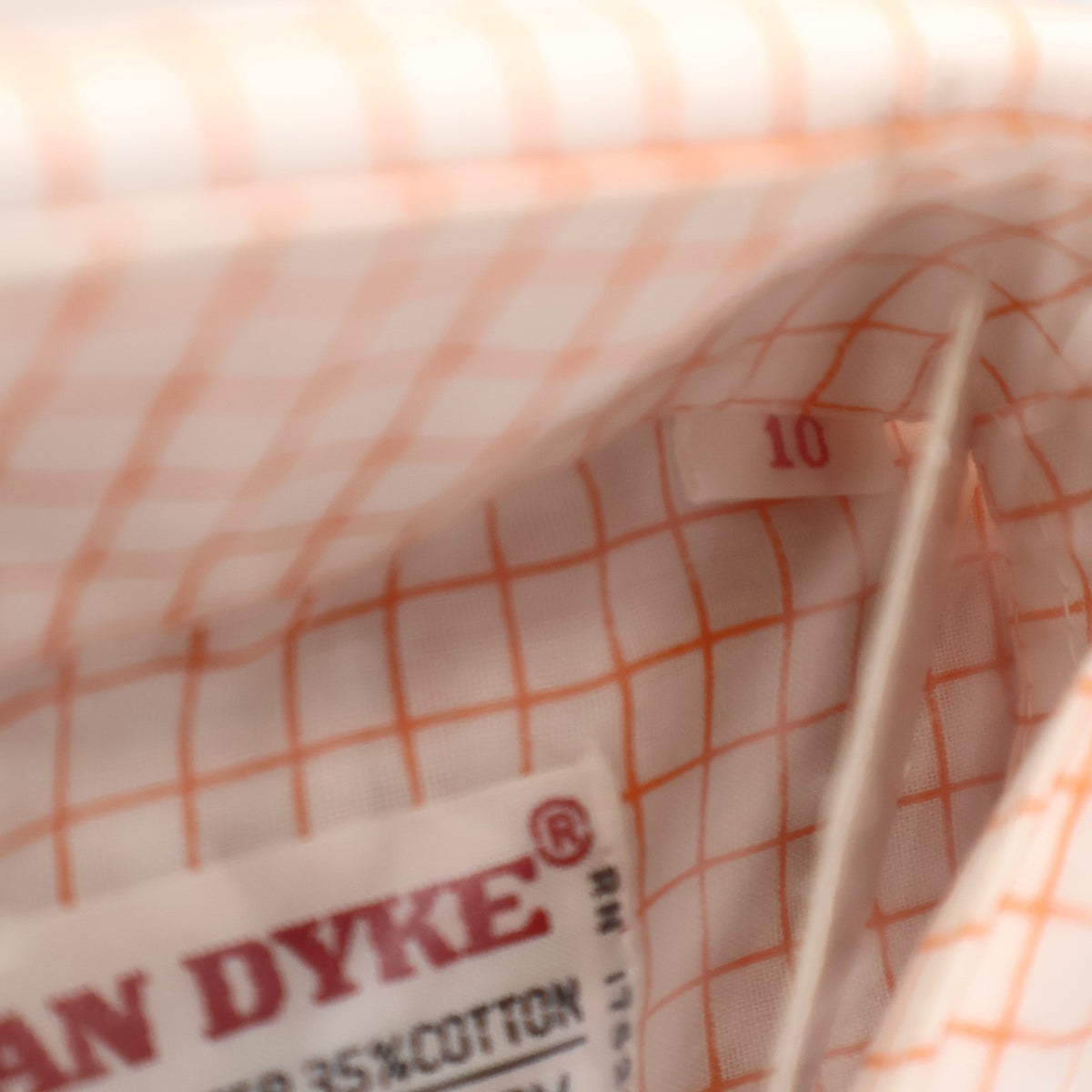 Van Dyke Grid Shirt Boys 10 Vintage Deadstock Orange White Permanent Press - take2supply