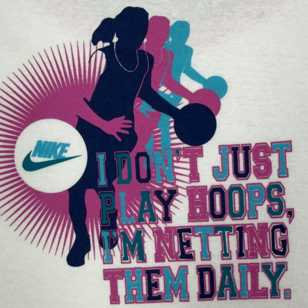 Nike Y2K Ringer Tee Girls XL White Pink Basketball Team 216485 NWT - take2supply