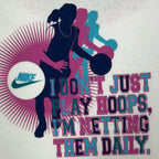 Nike Y2K Ringer Tee Girls XL White Pink Basketball Team 216485 NWT - take2supply
