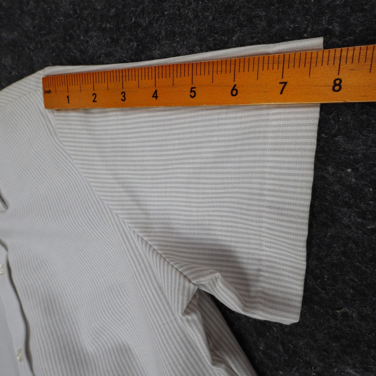 Dee Cee Short Sleeve Button Up Womens 14 Vintage Gray Striped Made in USA Shirt - take2supply