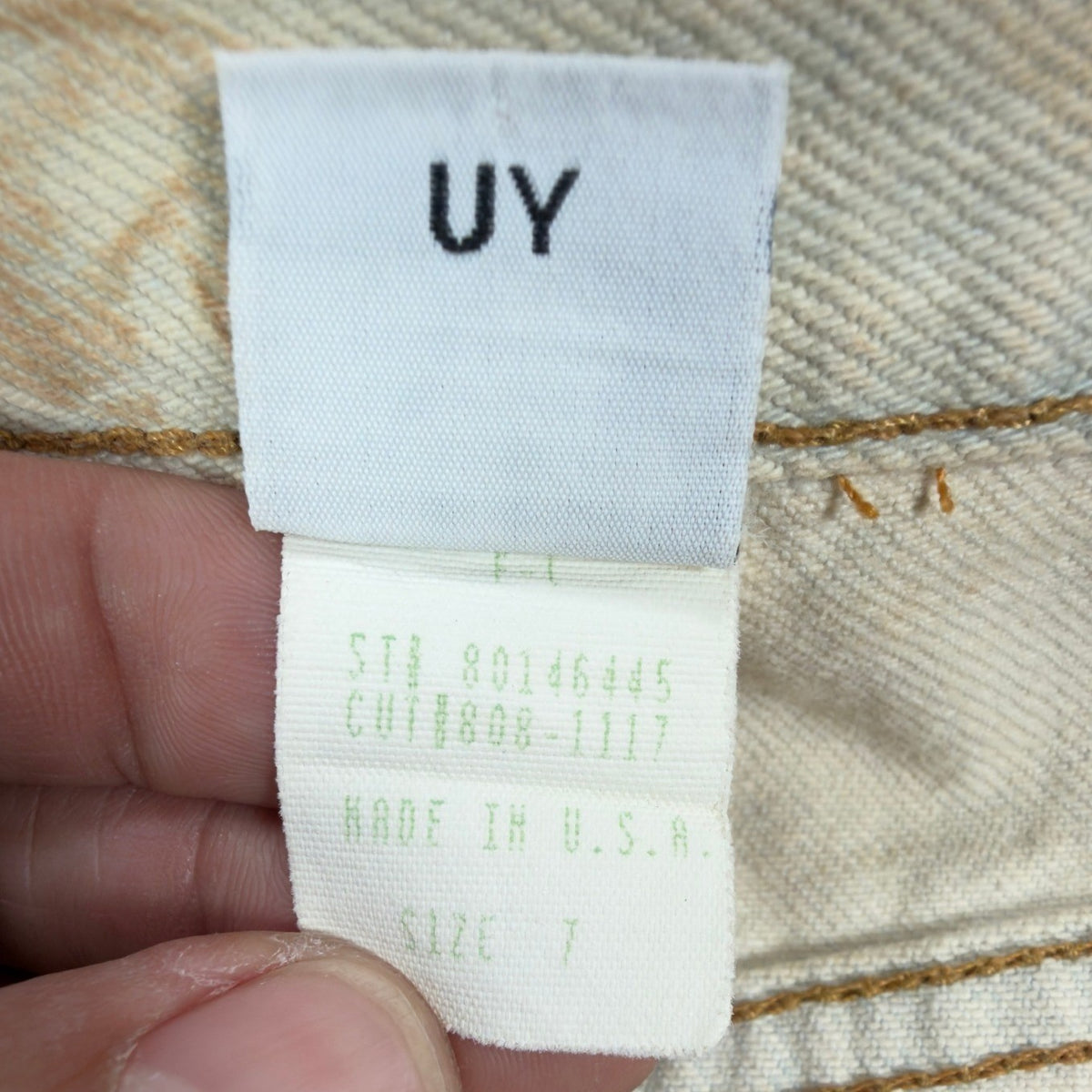 Bugle Boy Vintage 90s Jeans Womens 7 Tan Cotton NWT Made in USA High Waist Denim - take2supply