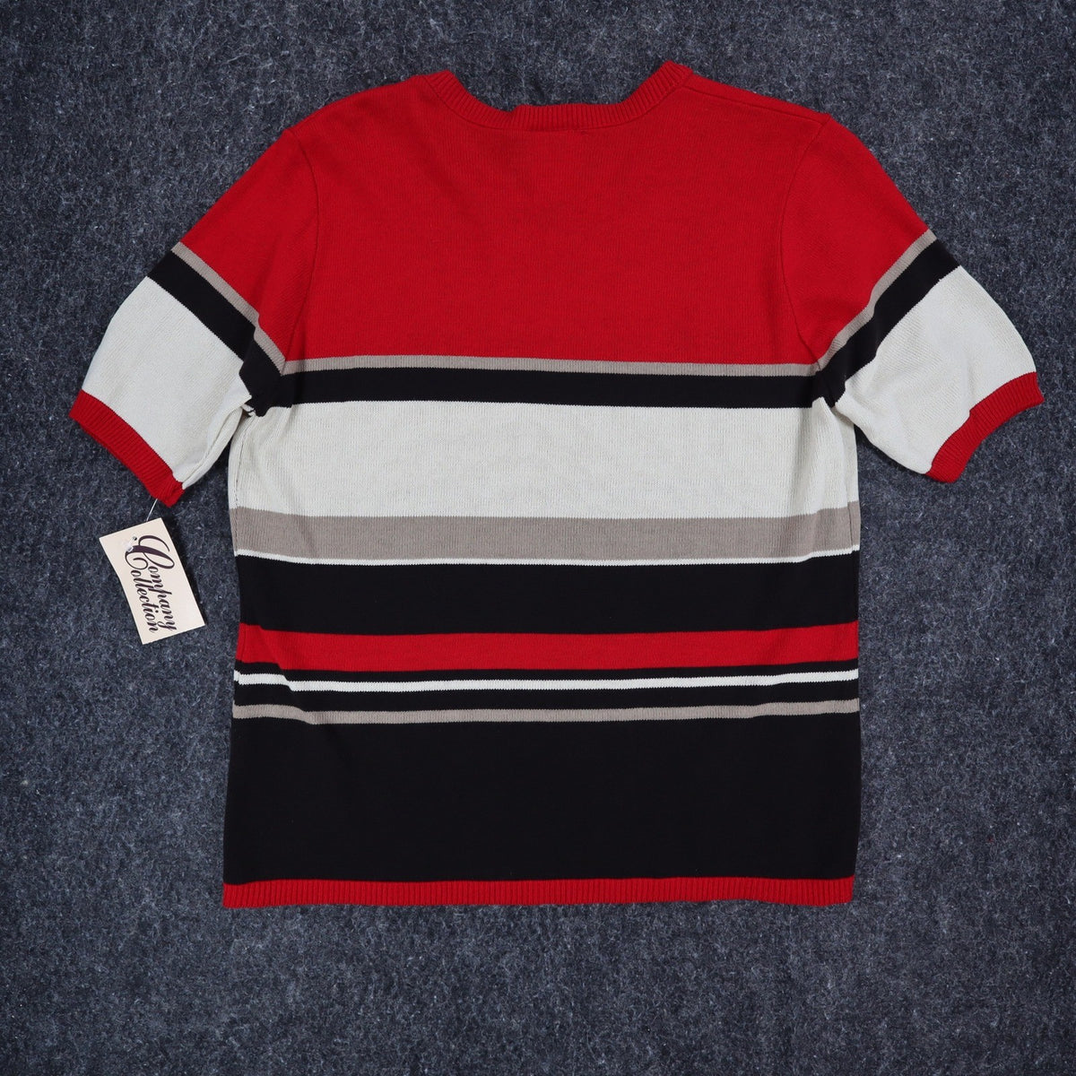 Company Collection Sweater Set Womens M Red Black Striped Cardigan Top USA NWT - take2supply