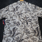 Bugle Boy Classics Button Up Shirt Mens XL Beige New Silk Rayon Tropical Floral - take2supply