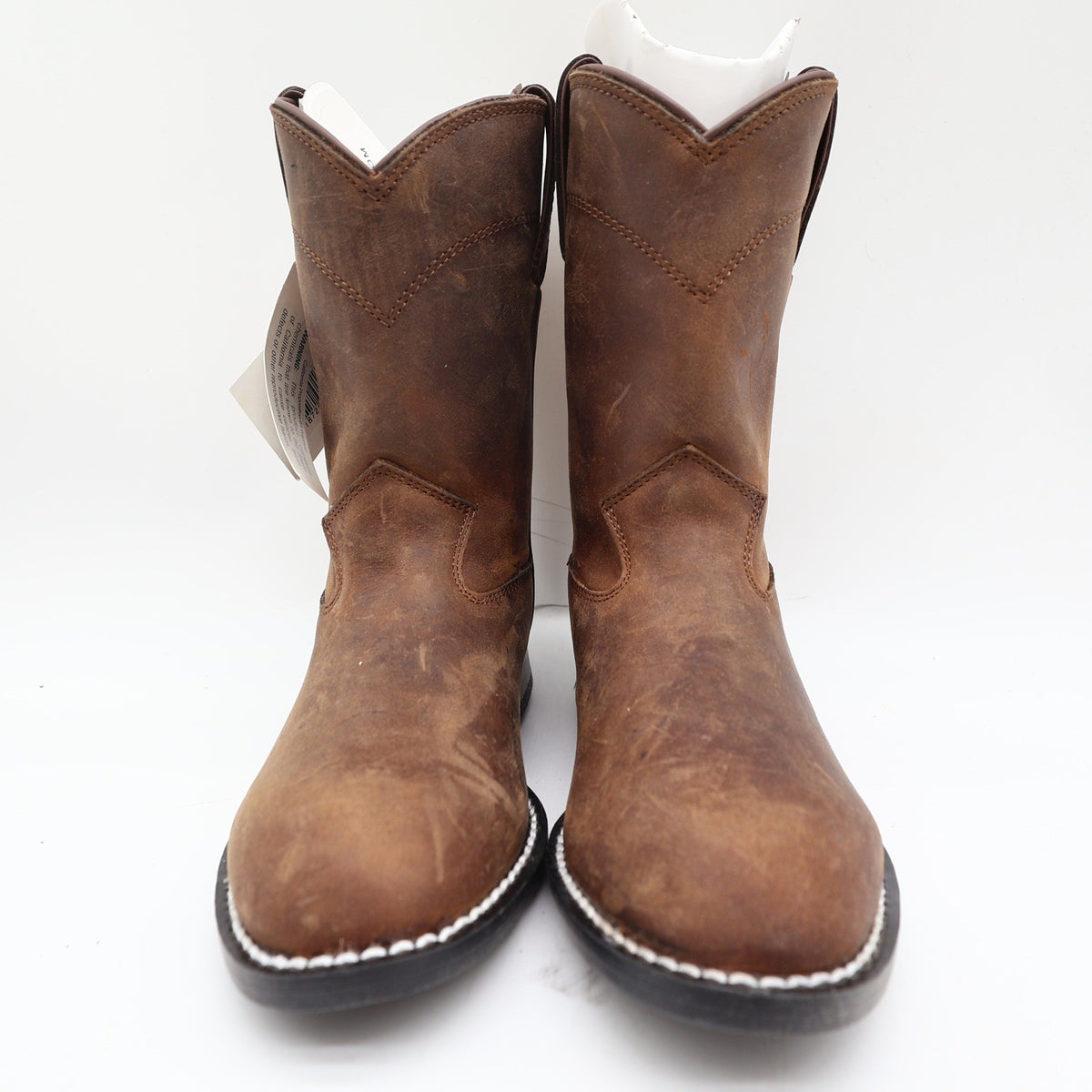 Justin Kids Western Boots 11.5 D Brown Leather 3410C NWT Deadstock New - take2supply